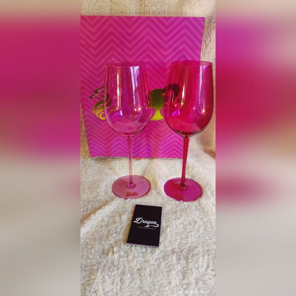 Barbie Pink Dragon Glassware Barbie Wine Glasses